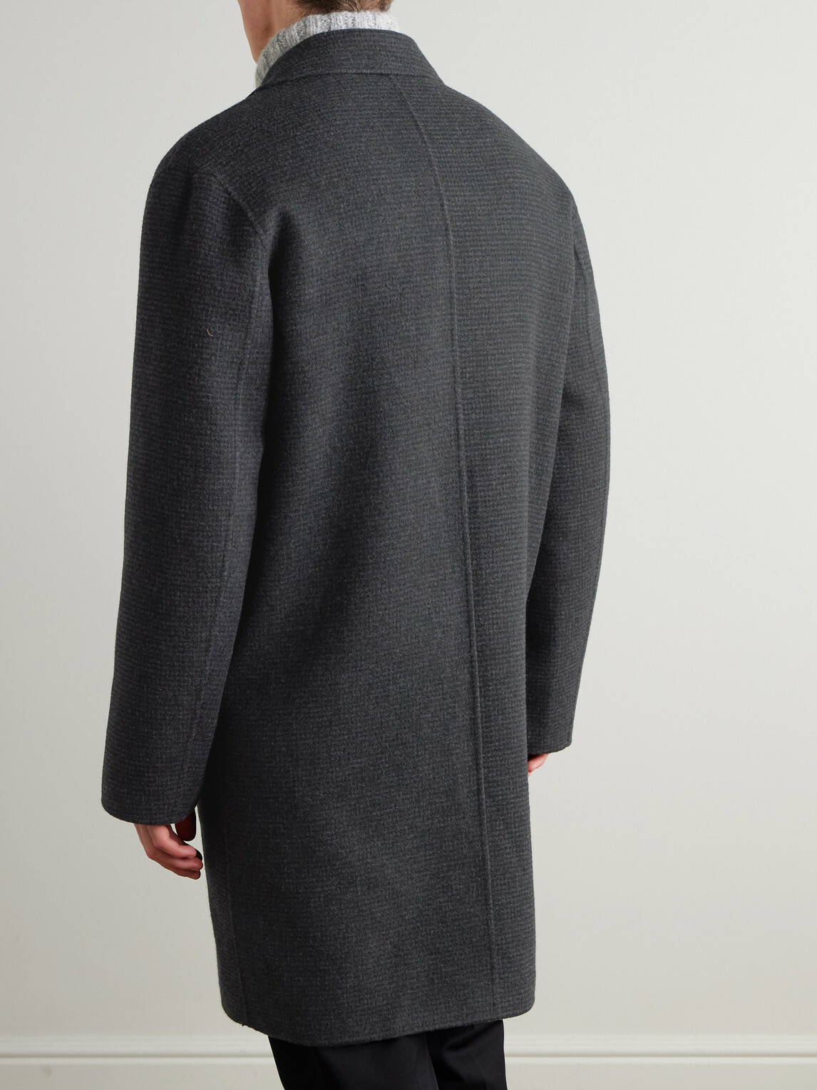 Mr P. - Checked Double-Faced Wool and Cashmere-Blend Coat - Gray