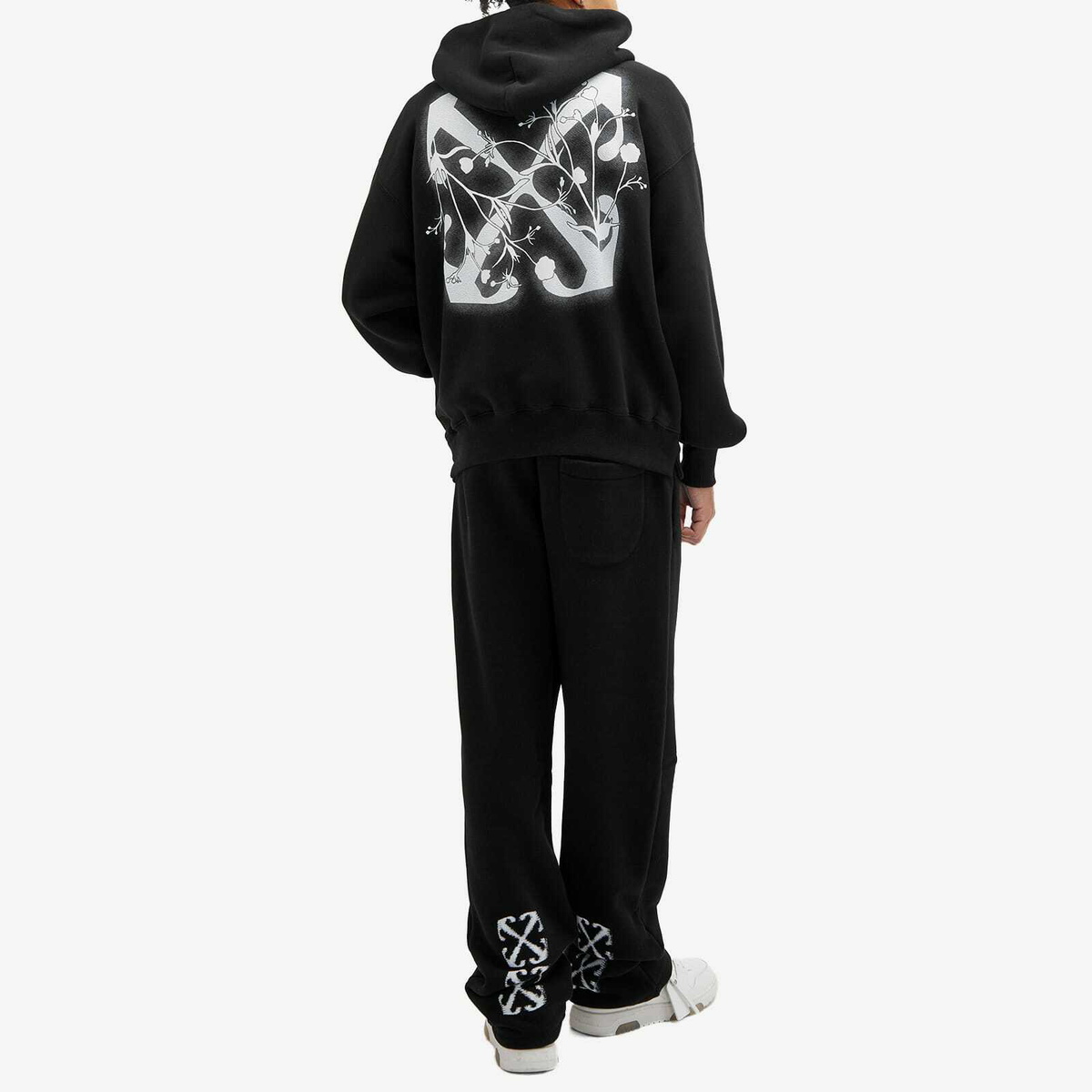 【Off-White】 Flower Arrow Skat フーディ パーカー Off-White Men's Flower Arrow Skate Popover Hoodie in Black