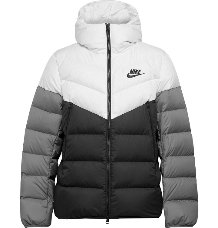 Photo: Nike - Sportswear Windrunner Colour-Block Quilted Shell Hooded Down Jacket - White
