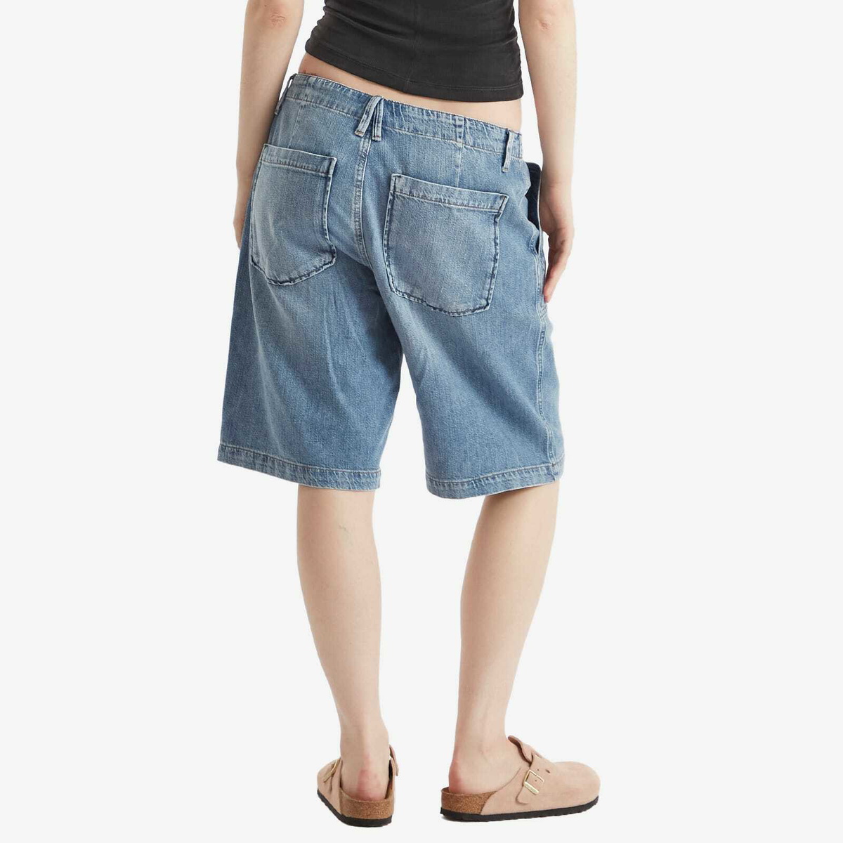 Good American Women's Lite Linen Bermuda Short in Indigo