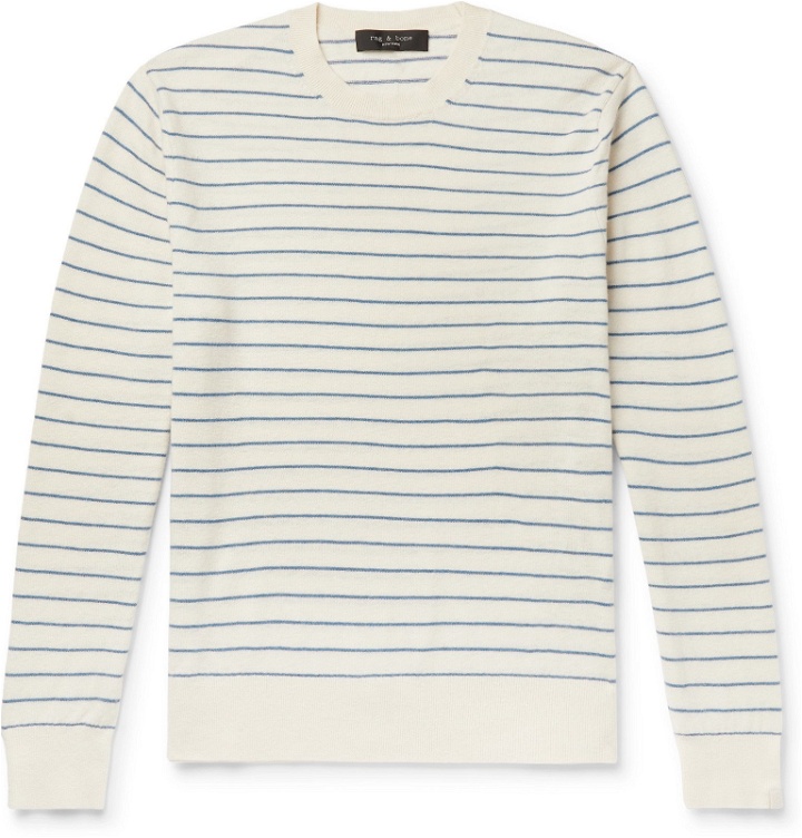 Photo: rag & bone - Harlow Striped Wool and Cashmere-Blend Sweater - Neutrals