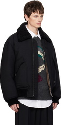 WOOYOUNGMI Black Herringbone Goose Down Jacket