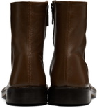 LEMAIRE Brown Piped Zipped Boots