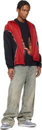 Nike Jordan Red & Black Jordan Brooklyn Hooded Draft Jacket