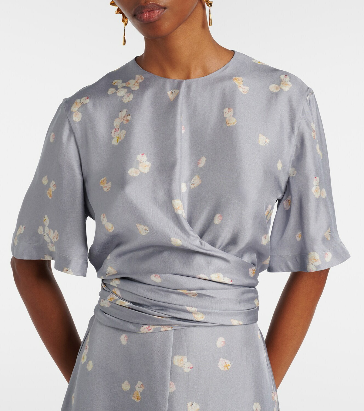 Altuzarra Kirsty floral draped silk midi dress