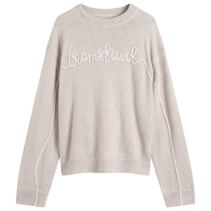 Photo: Bram's Fruit Men's Garden Hose Crewneck Knit in Grey Melange