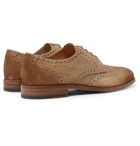 Tod's - Gommino Burnished-Suede Brogues - Brown