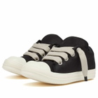 Rick Owens Men's Jumbo Lace Padded Low Sneakers in Black/Milk/Milk