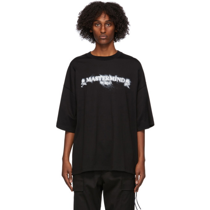 Photo: mastermind WORLD Black Boxy Sand Logo T-Shirt