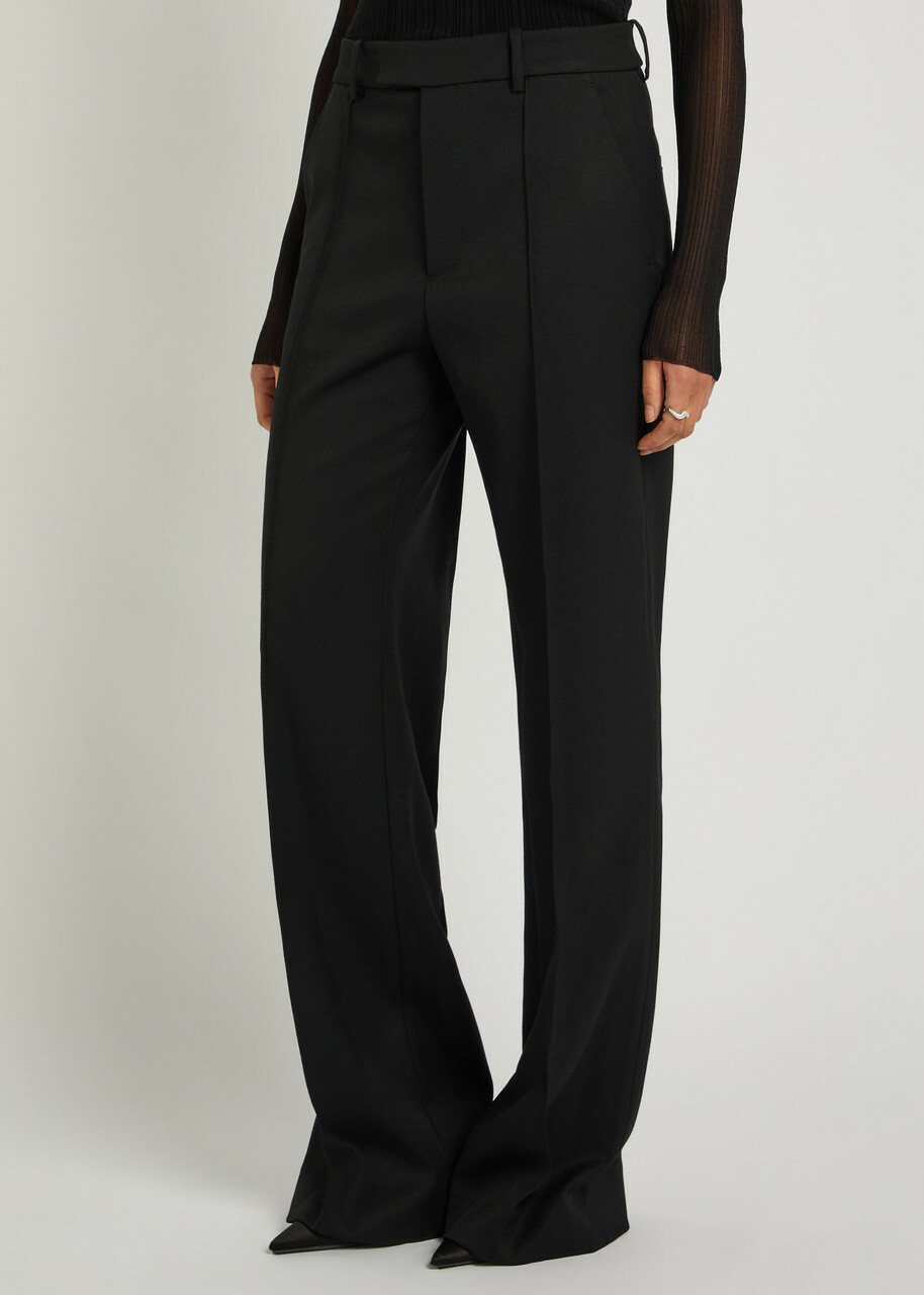 Nili Lotan Etoile Straight-leg Wool Trousers Black