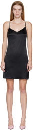 Versace Underwear Black Buttoned Slip Dress