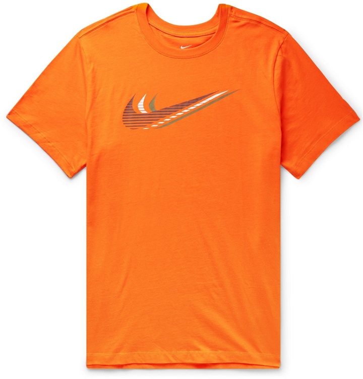 Photo: Nike - Sportswear Logo-Print Cotton-Jersey T-Shirt - Orange