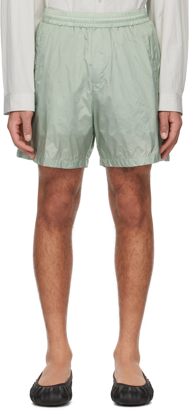 AMOMENTO Green Banding Shorts AMOMENTO