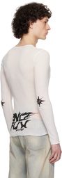 032c White 'Black Sun' Fine Rib Longsleeve T-shirt