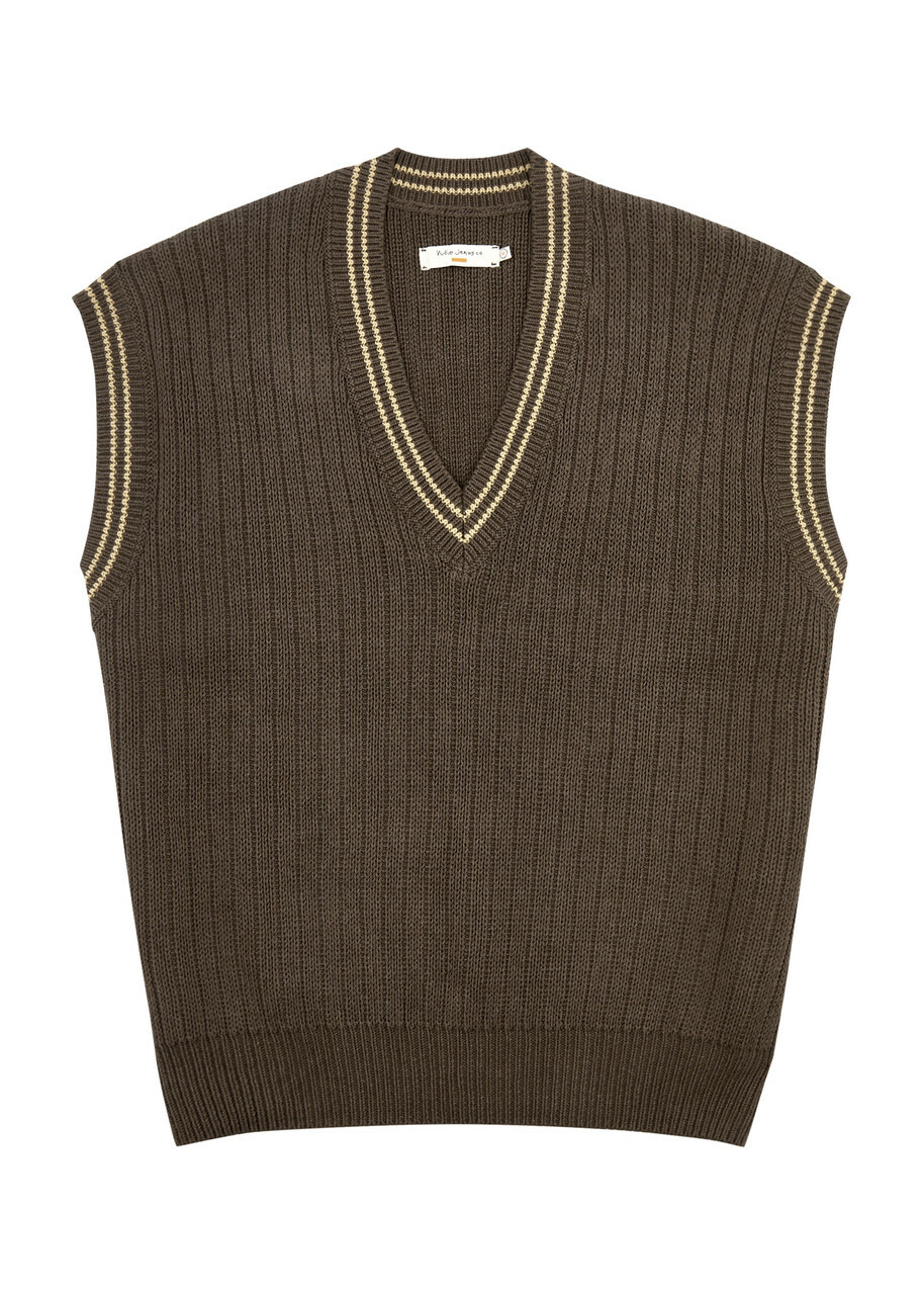 Nudie Jeans Sverre Knitted Vest Brown
