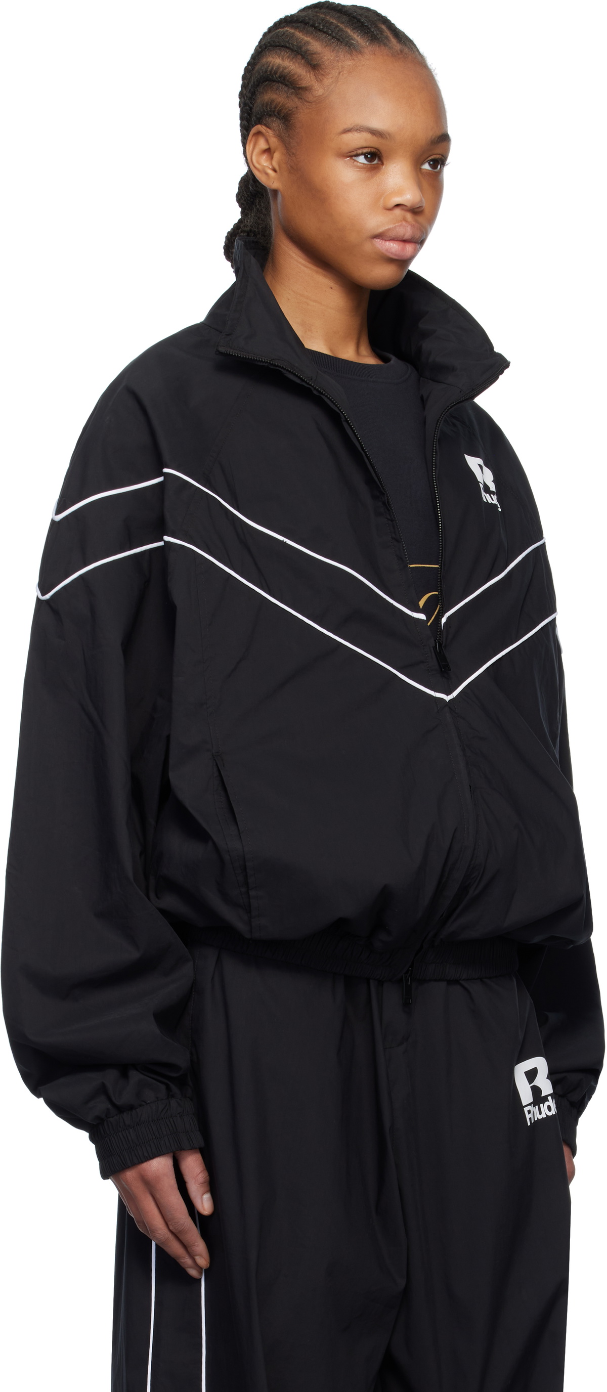 Rhude Black Piping Raglan Track Jacket