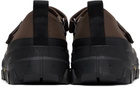 AMOMENTO Brown & Black Vibram Mary Jane Ballerina Flats