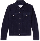 AMI - Garment-Dyed Stretch-Cotton Corduroy Jacket - Men - Midnight blue