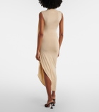 Jean Paul Gaultier Lace-trimmed semi-sheer midi dress
