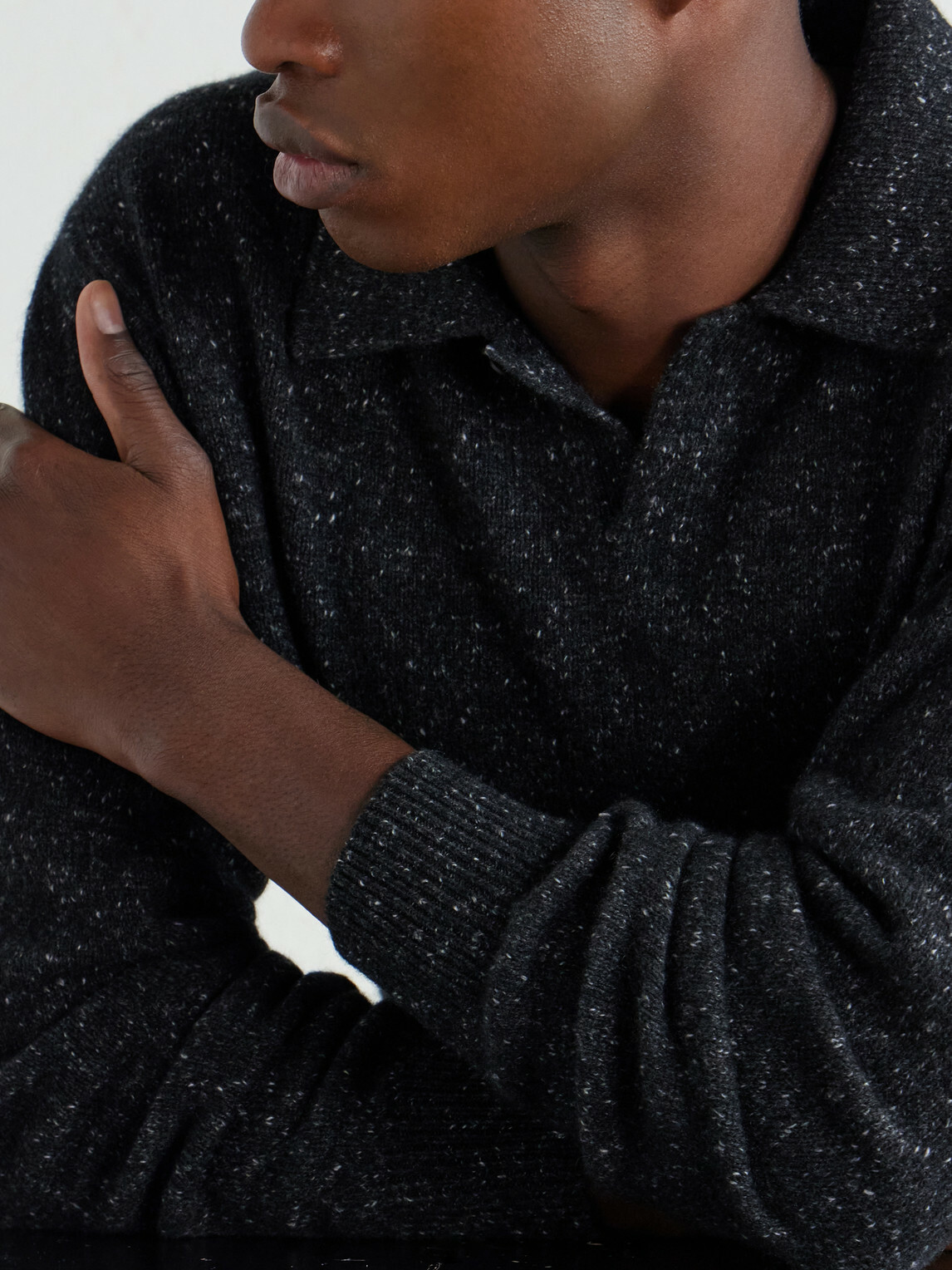 Auralee - Cashmere Polo Sweater - Black