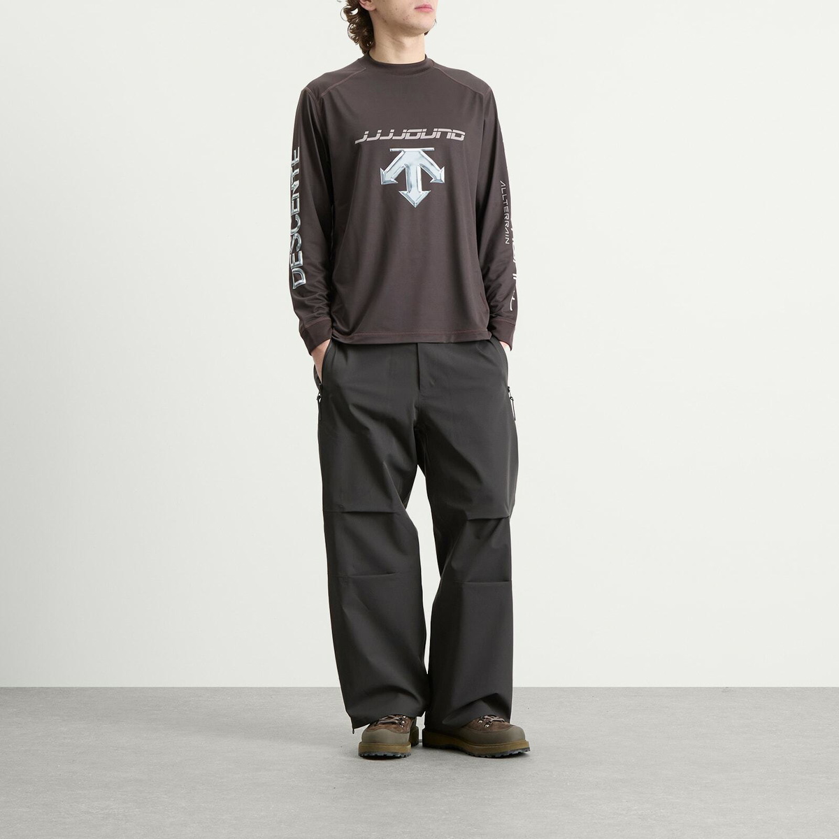 Descente Men's Allterrain x JJJJound Warm Up Long Sleeve in Brown