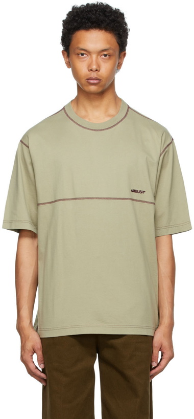 Photo: Ambush Beige Overstitched Jersey T-Shirt