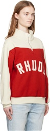 Rhude Red & Off-White Paneled Sweatshirt