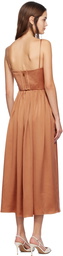 Zimmermann Brown Paneled Midi Dress