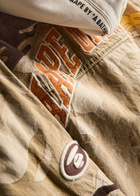 Aape Layered Camouflage Denim Jacket Beige