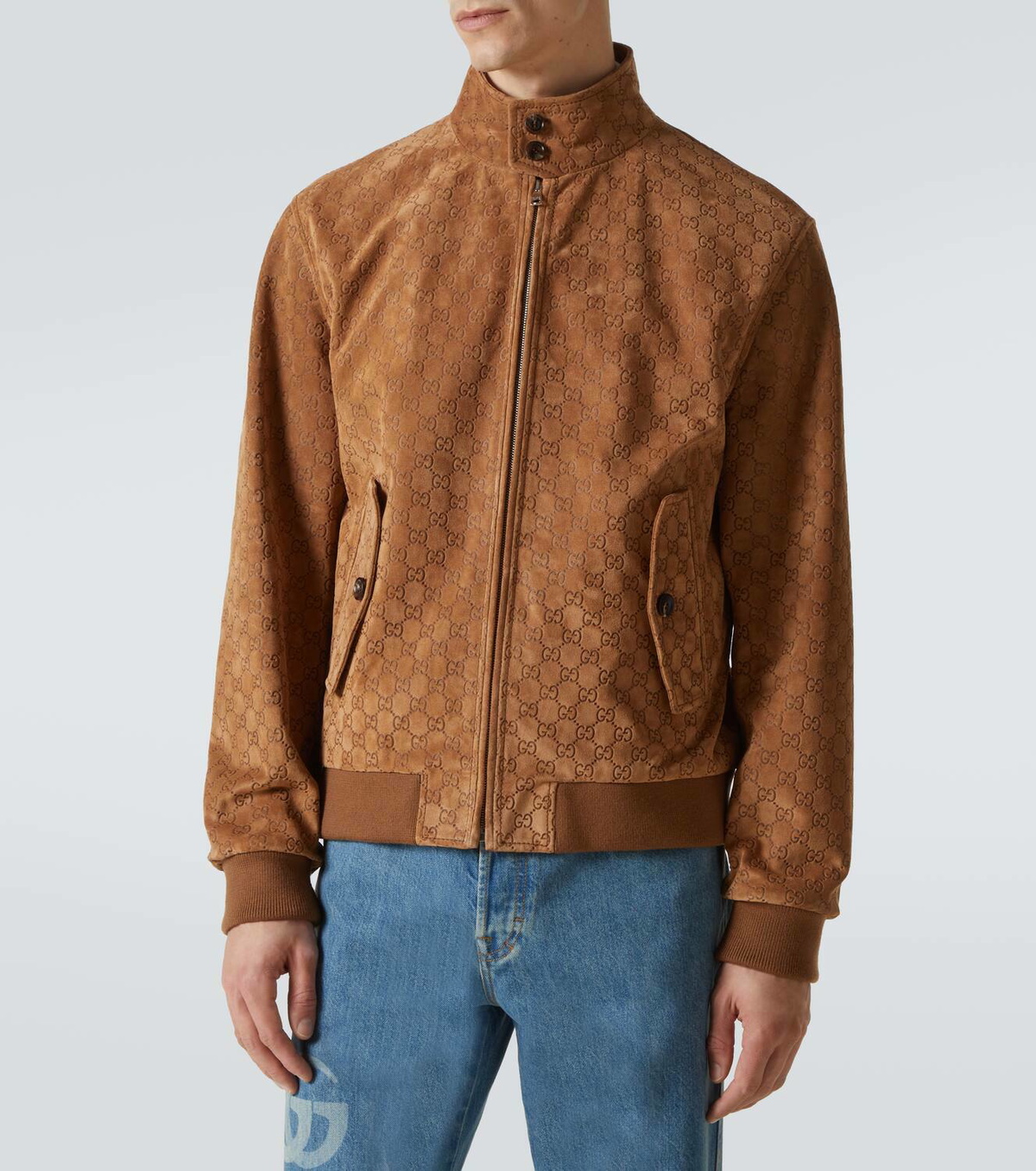 Gucci GG suede bomber jacket