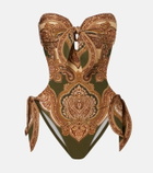 Zimmermann Mahon cutout printed swimsuit