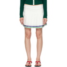 Casablanca White Hotel Emblem Pleated Silk Miniskirt