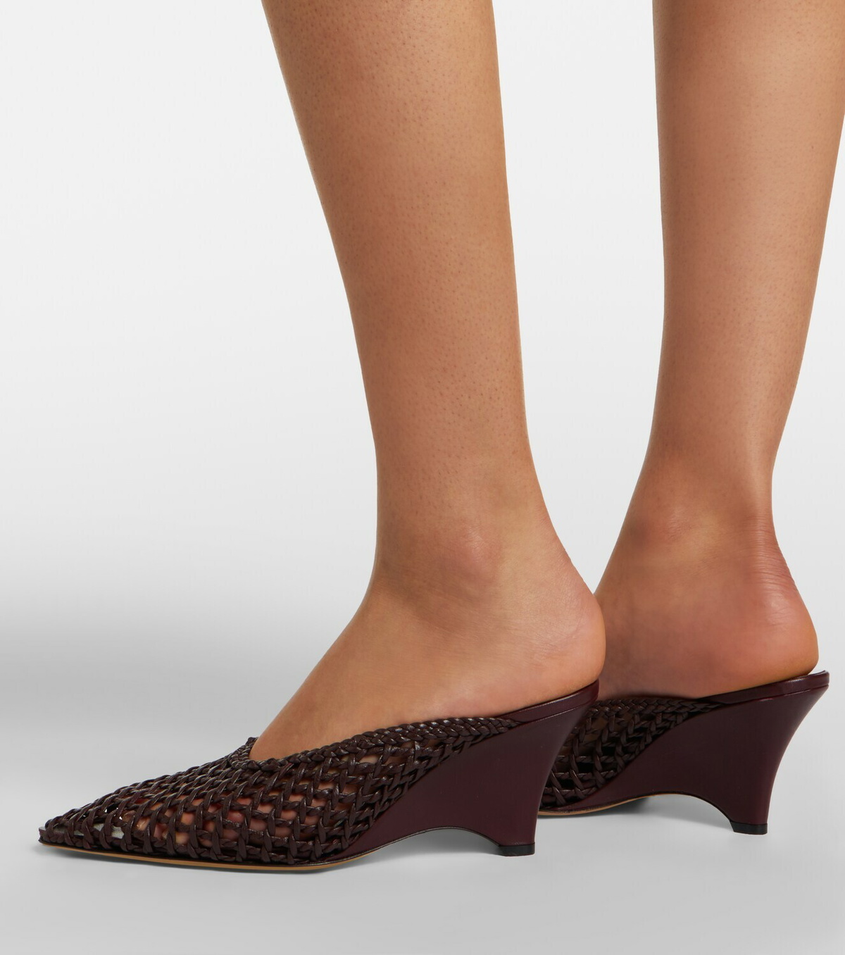 Le Monde Béryl Victoria leather wedge mules