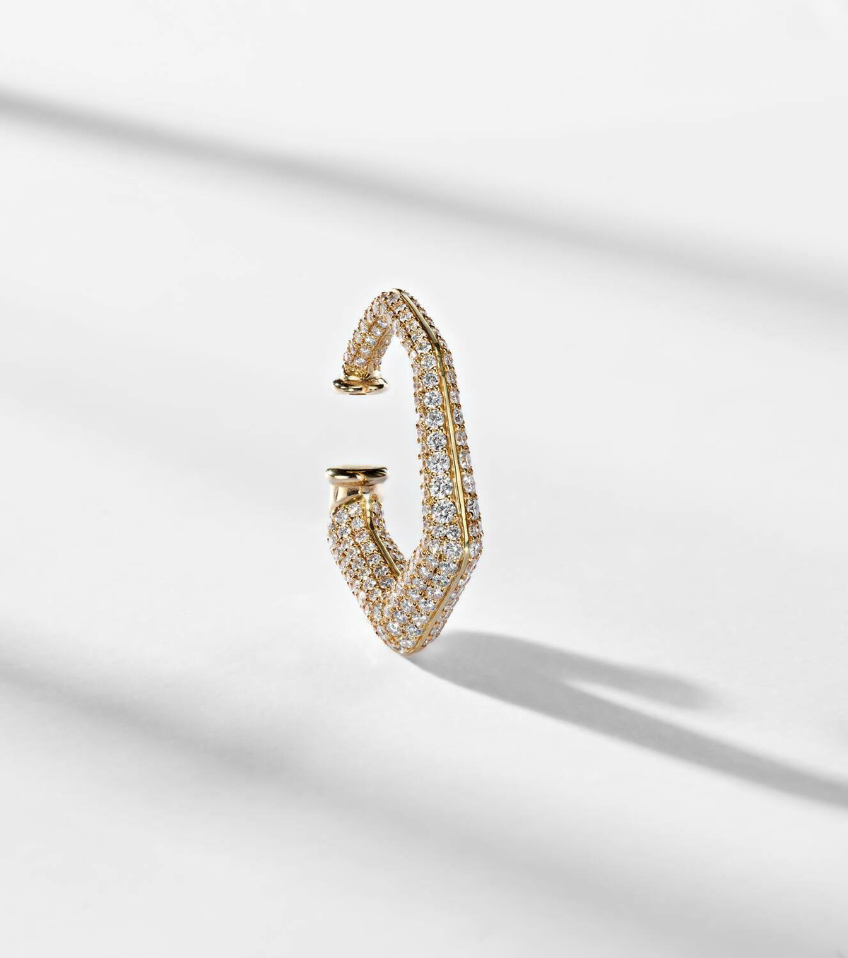 Ananya Carved 18kt gold ear cuff with diamonds