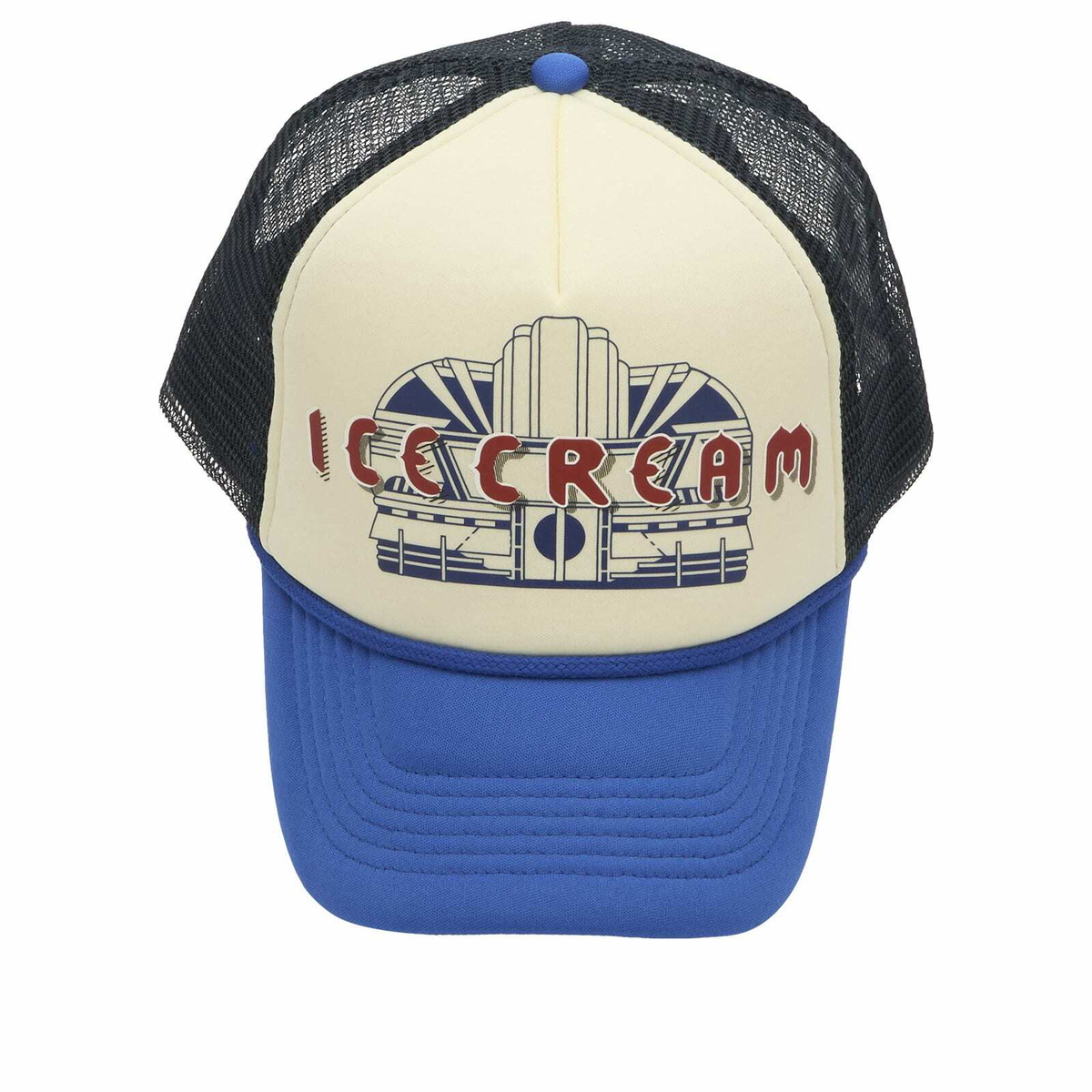 ICECREAM Men's Diner Trucker Cap in Ecru/Blue 