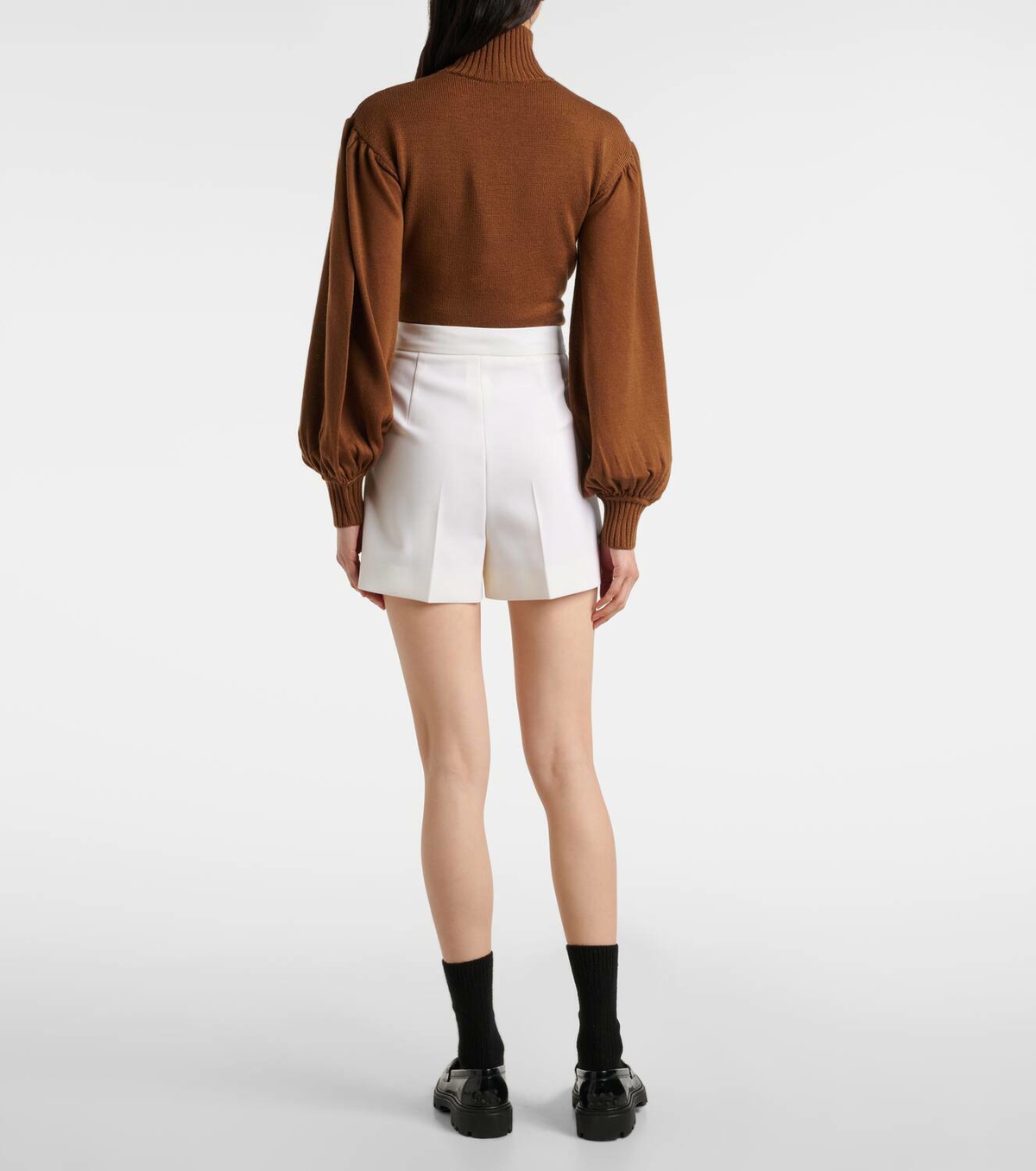 Max Mara Zic high-rise wool-blend canvas shorts Max Mara