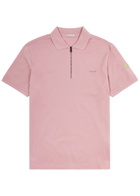 Moncler Logo Piqué Cotton Polo Shirt Pink