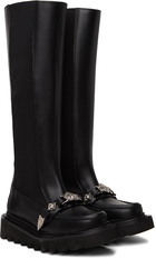 Toga Pulla Black Leather Tall Boots