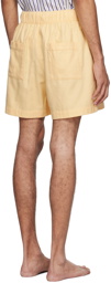 Tekla Yellow Four-Pocket Pyjama Shorts