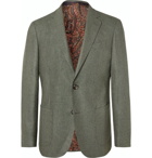 Etro - Green Slim-Fit Wool and Cashmere-Blend Hopsack Blazer - Green