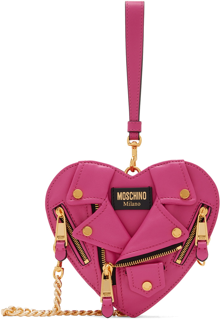 Moschino Heart-Shaped Biker Crossbody Bag