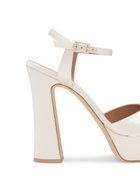 Malone Souliers Keaton 125 Satin Platform Sandals Ivory