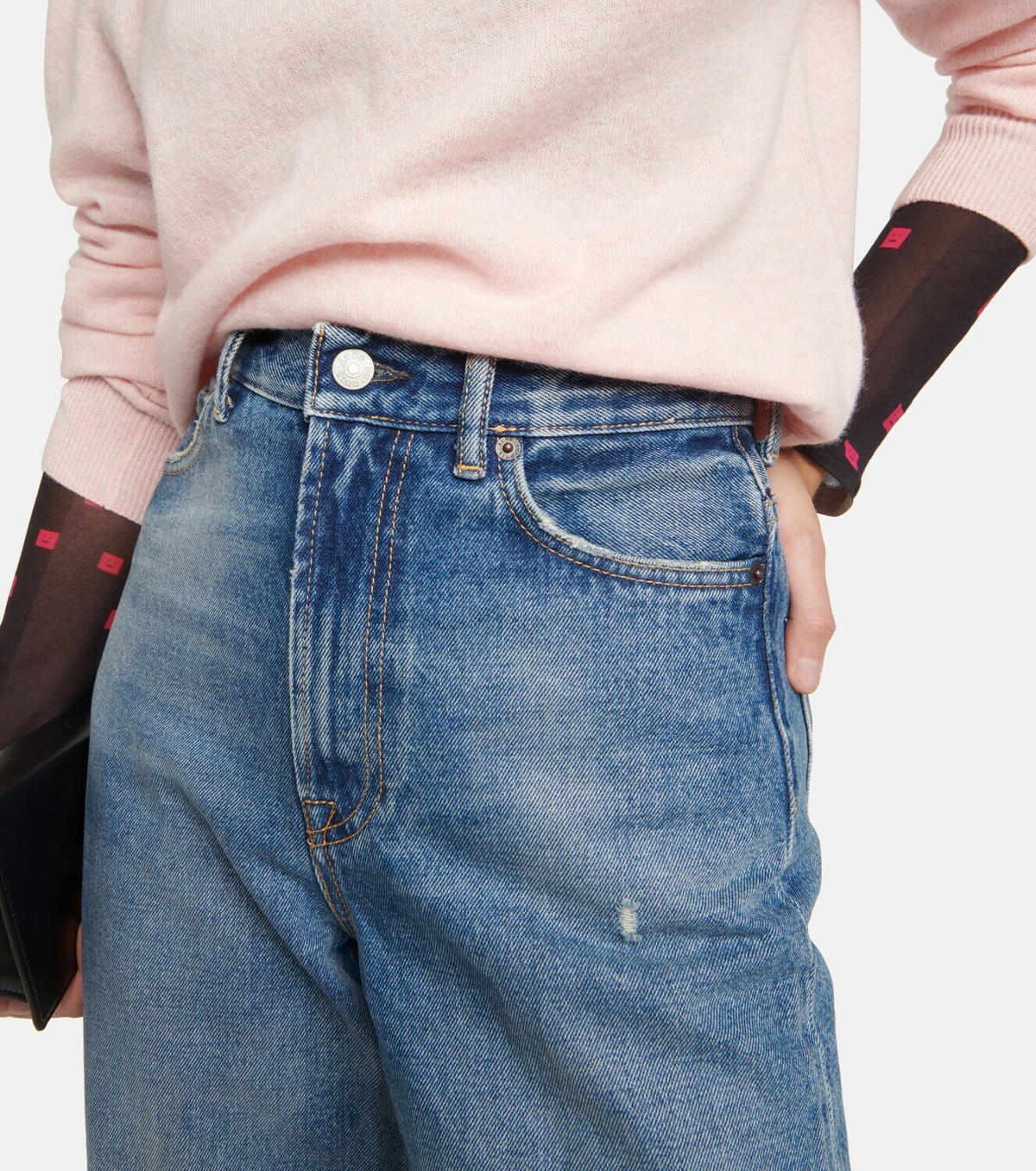 Acne Studios - High-rise straight-leg cropped jeans