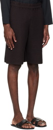 HOMME PLISSÉ ISSEY MIYAKE Brown Rustic Knit Shorts