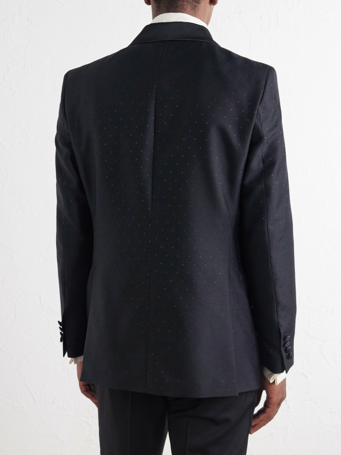 Favourbrook - Polka-Dots Wool and Silk-Blend Tuxedo Jacket - Black