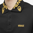 Versace Men's Logo Polo Shirt in Black