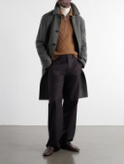 Zegna - Oasi Belted Herringbone Cashmere Trench Coat - Gray