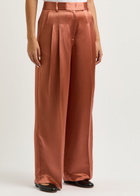 BY Malene Birger Cymbaria Wide-leg Satin Trousers Rust