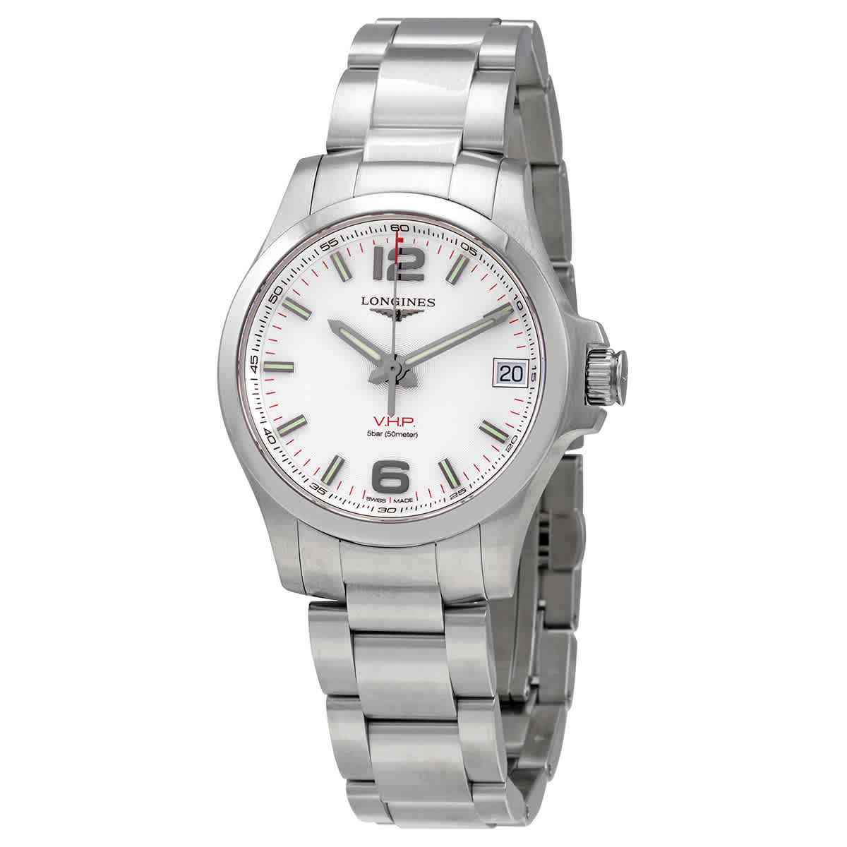 Longines Conquest Quartz Silver Dial Watch L3.316.4.76.6