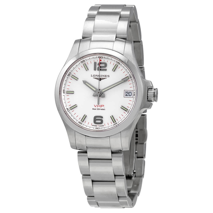 Photo: Longines Conquest Quartz Silver Dial Watch L3.316.4.76.6